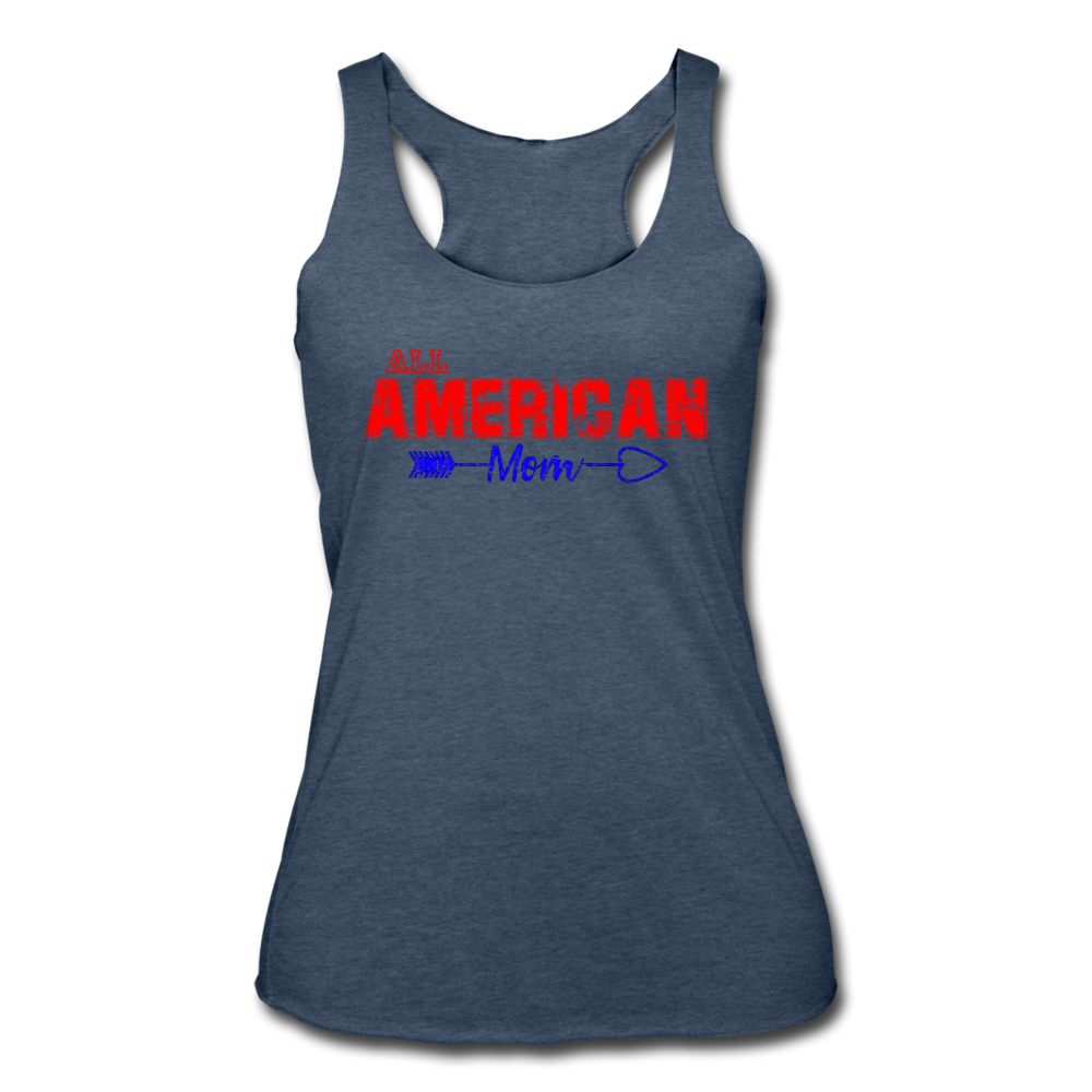 All American Mom Women's Athletic Tank Top heather navy - Loyalty Vibes