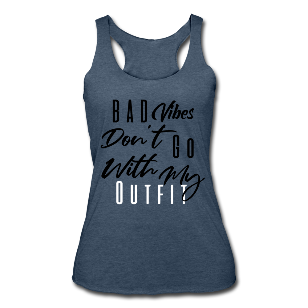 Bad Vibes Women's Tri-Blend Tank Top heather navy Black - Loyalty Vibes