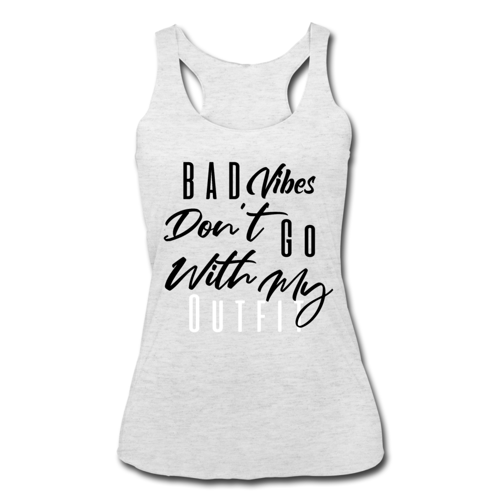 Bad Vibes Women's Tri-Blend Tank Top heather white Black - Loyalty Vibes