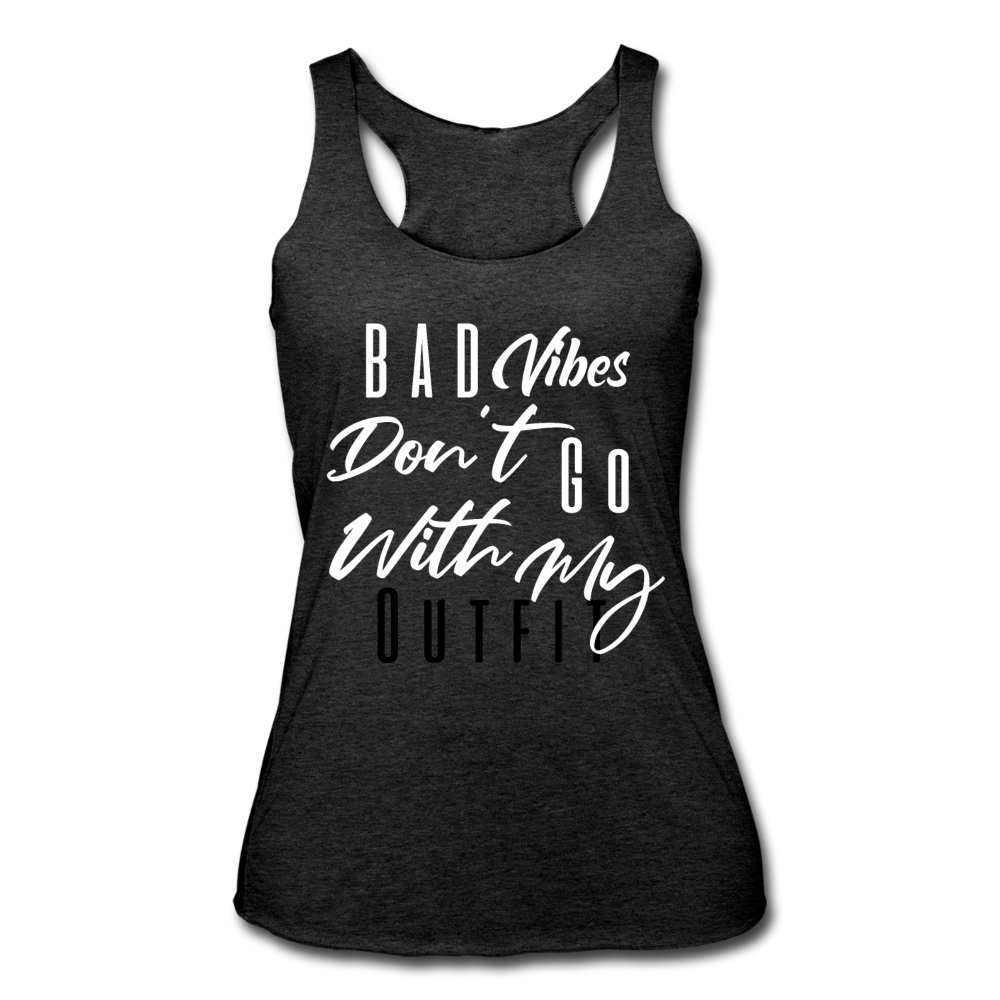 Bad Vibes Women's Tri-Blend Tank Top heather black White - Loyalty Vibes