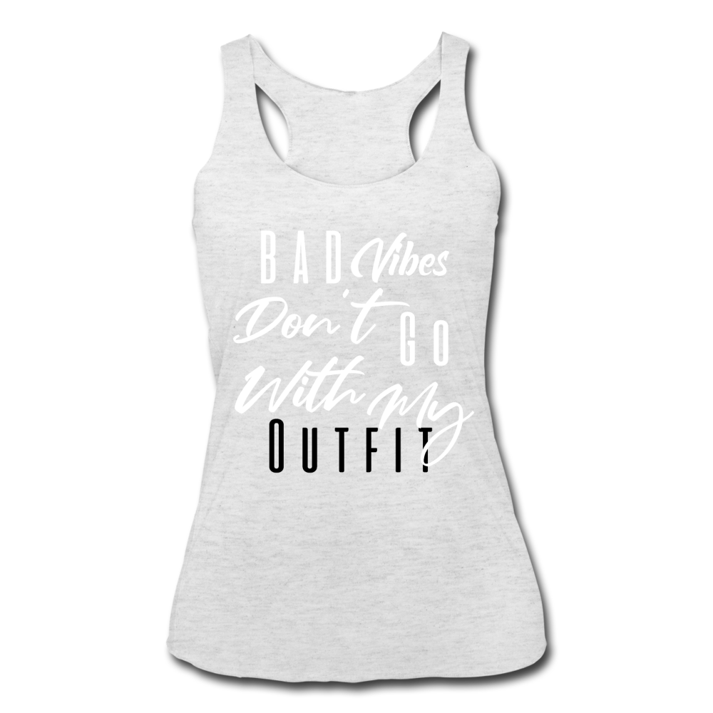 Bad Vibes Women's Tri-Blend Tank Top heather white White - Loyalty Vibes