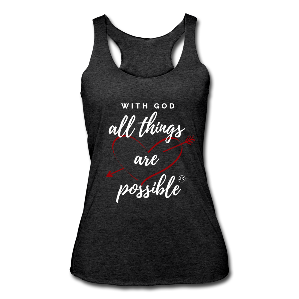 With God All Things Are Possible Tank Top heather black - Loyalty Vibes