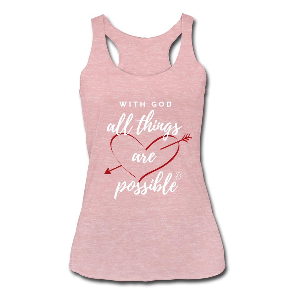 With God All Things Are Possible Tank Top heather dusty rose - Loyalty Vibes