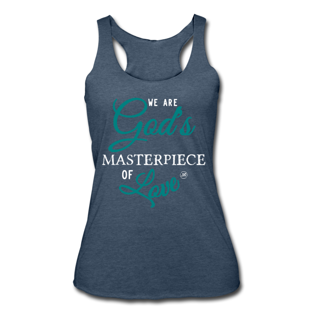 We Are God's Masterpiece Of Love Tank Top heather navy - Loyalty Vibes
