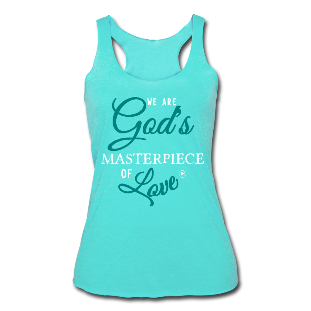 We Are God's Masterpiece Of Love Tank Top turquoise - Loyalty Vibes