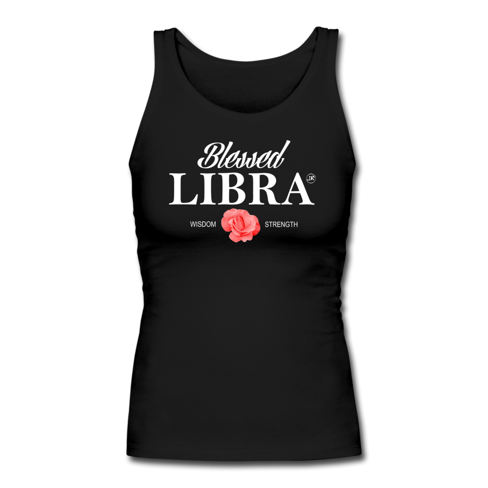 Blessed Libra Women's Fitted Tank Top black - Loyalty Vibes