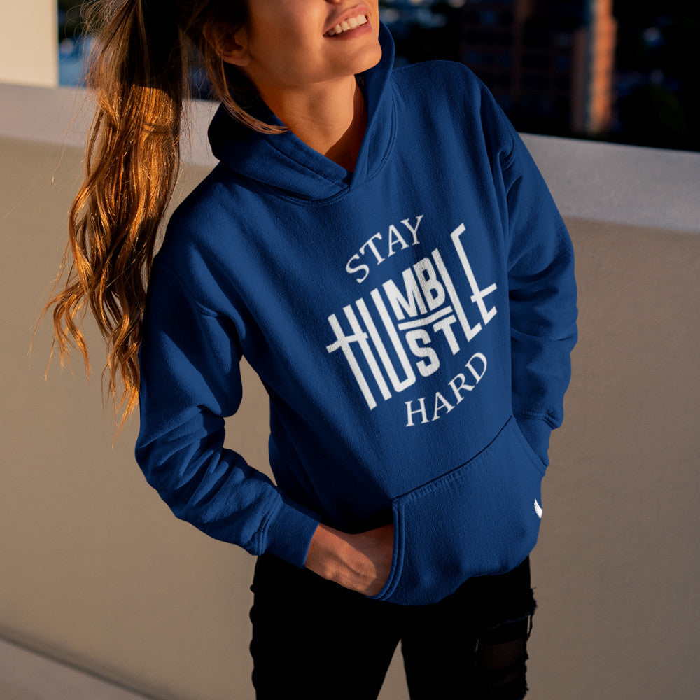 Loyalty Vibes Stay Humble Hustle Hard Women's Hoodie Navy Blue Loyalty Vibes
