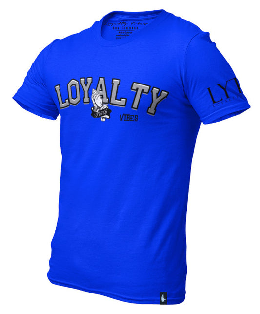 Loyalty Vibes Loyalty Prayers Graphic Tee Blue Loyalty Vibes