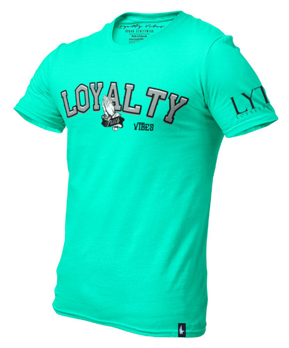 Loyalty Vibes Loyalty Vibes Loyalty Prayers Graphic Tee Teal