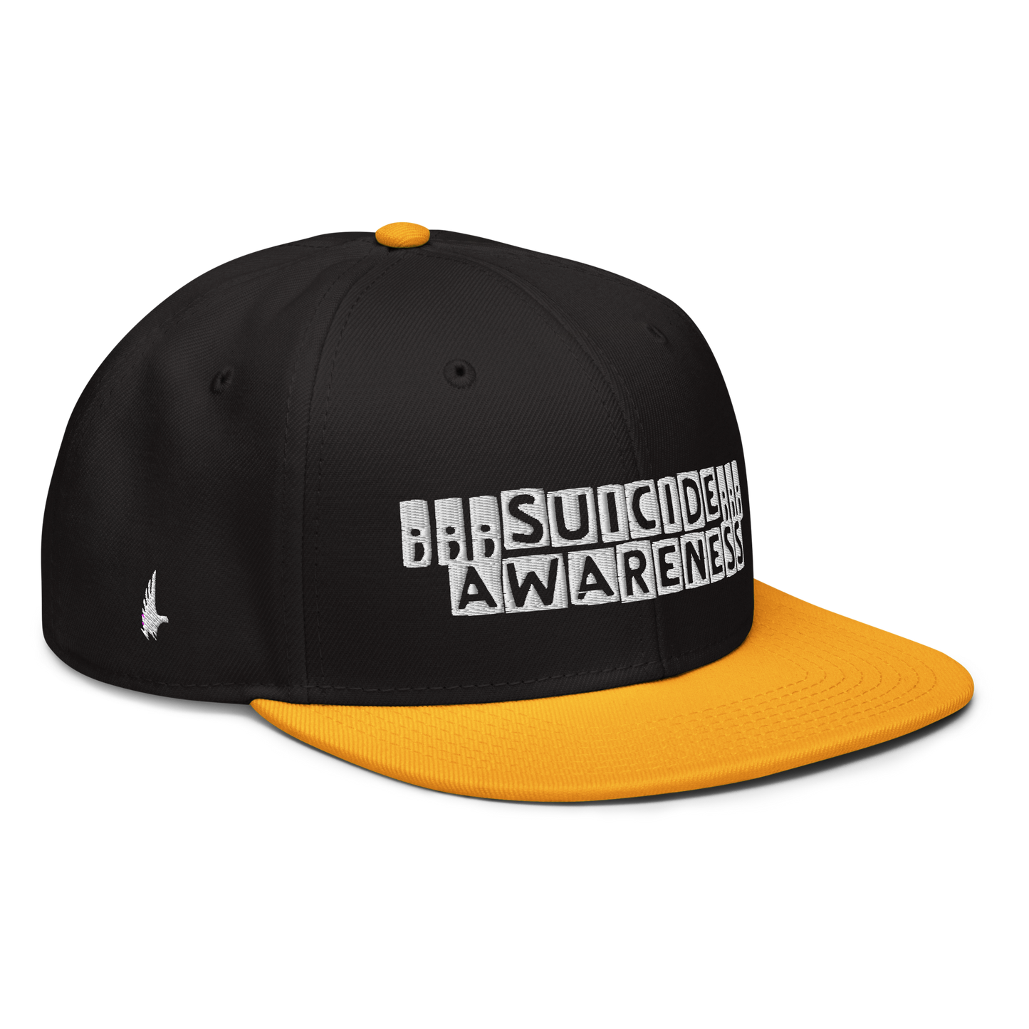 Loyalty Vibes Suicide Awareness Snapback Hat Black White Gold OS Loyalty Vibes