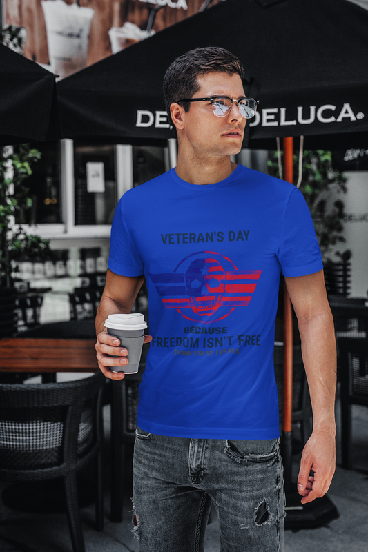 Freedom Skull Veteran's Day T-Shirt Antique Royal Loyalty Vibes