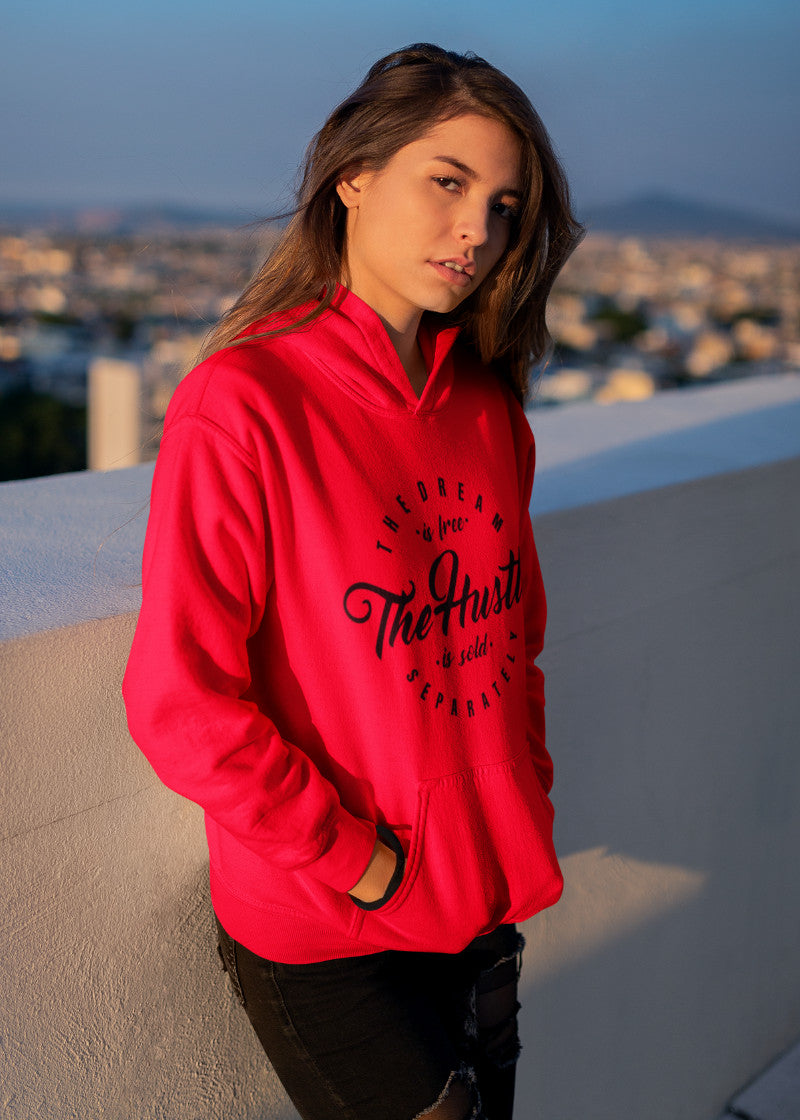 The Hustle Hoodie Red Black - Loyalty Vibes