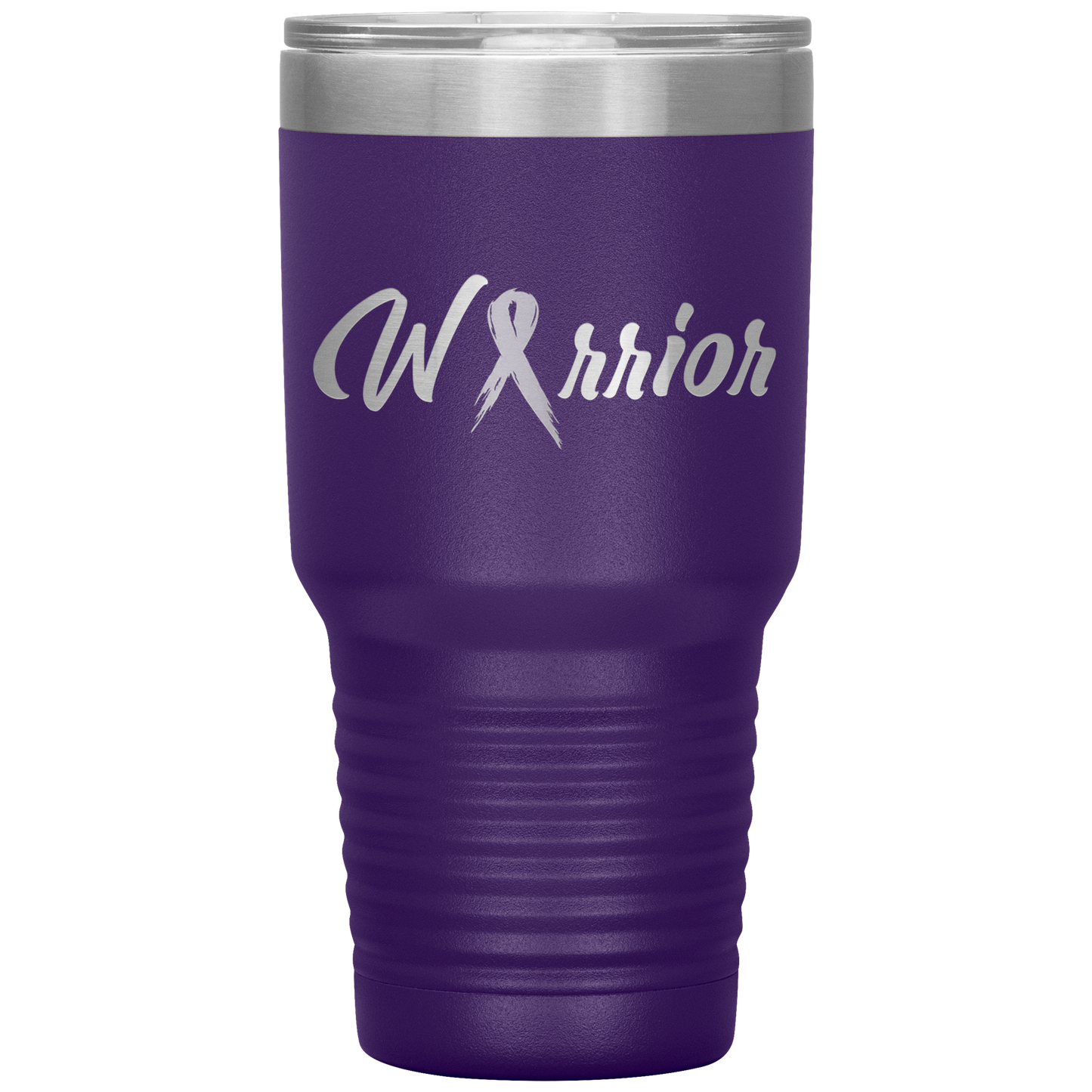Breast Cancer Warrior Tumbler Purple 30oz. Stainless Steel - Loyalty Vibes