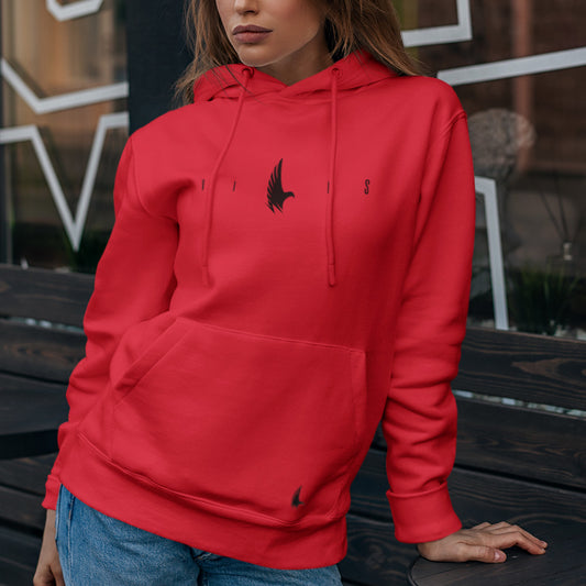 Loyalty Vibes Flex Logo Hoodie Red Black Loyalty Vibes