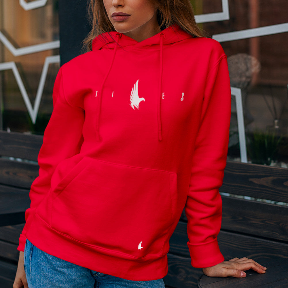 Loyalty Vibes Flex Logo Hoodie Red White Loyalty Vibes