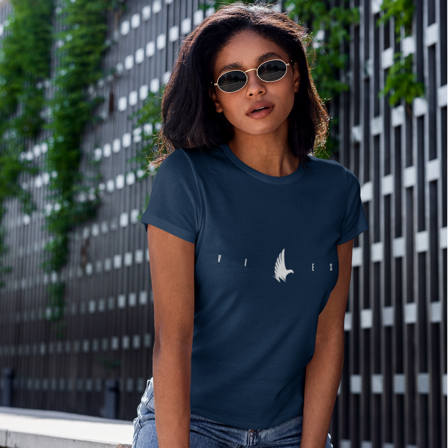 Loyalty Vibes Loyalty Vibes Flex Logo Tee Navy