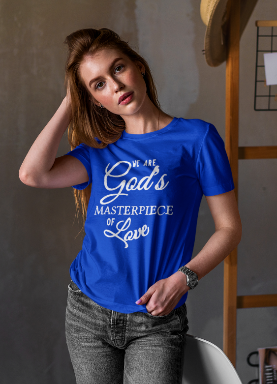 Loyalty Vibes Loyalty Vibes We Are God's Masterpiece Of Love Tee Blue