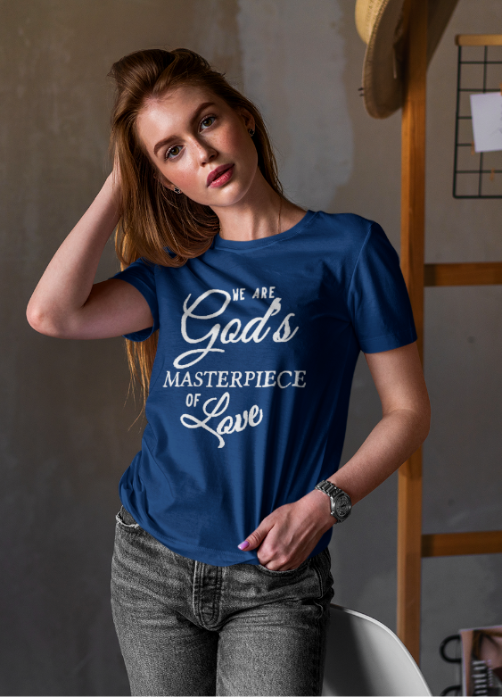 Loyalty Vibes Loyalty Vibes We Are God's Masterpiece Of Love Tee Navy Blue