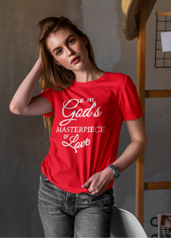Loyalty Vibes Loyalty Vibes We Are God's Masterpiece Of Love Tee Red