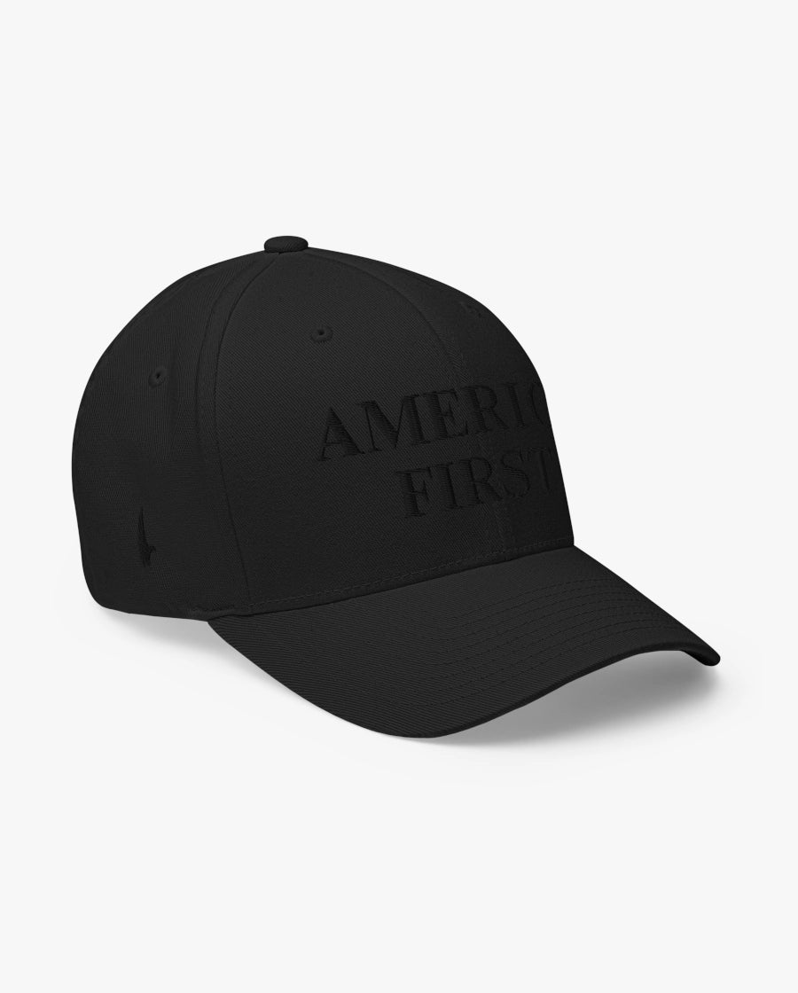 America First Fitted Hat Blackout Loyalty Vibes