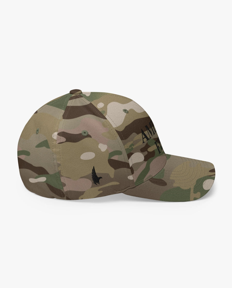 America First Fitted Hat Camo/Black Right Loyalty Vibes