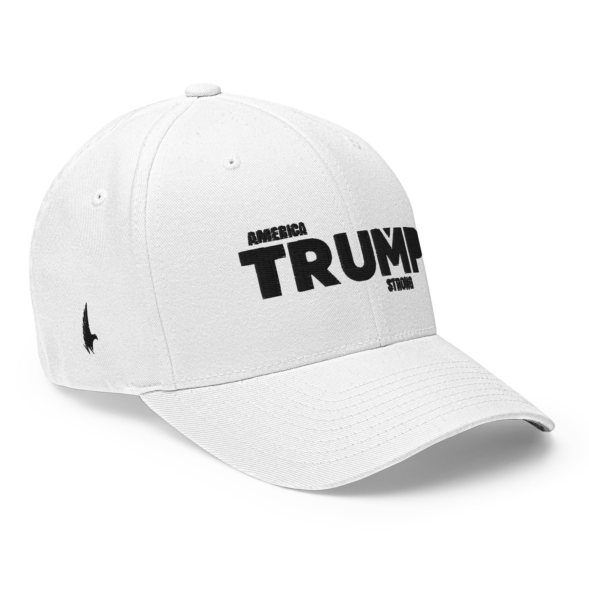 America Strong Trump Flexfit Hat White Fitted - Loyalty Vibes