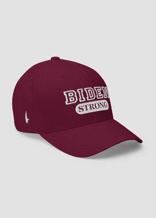 Biden Strong Fitted Hat Maroon - Loyalty Vibes