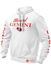 Blessed Gemini Hoodie White Red - Loyalty Vibes