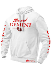 Blessed Gemini Hoodie White/Red Men's - Loyalty Vibes
