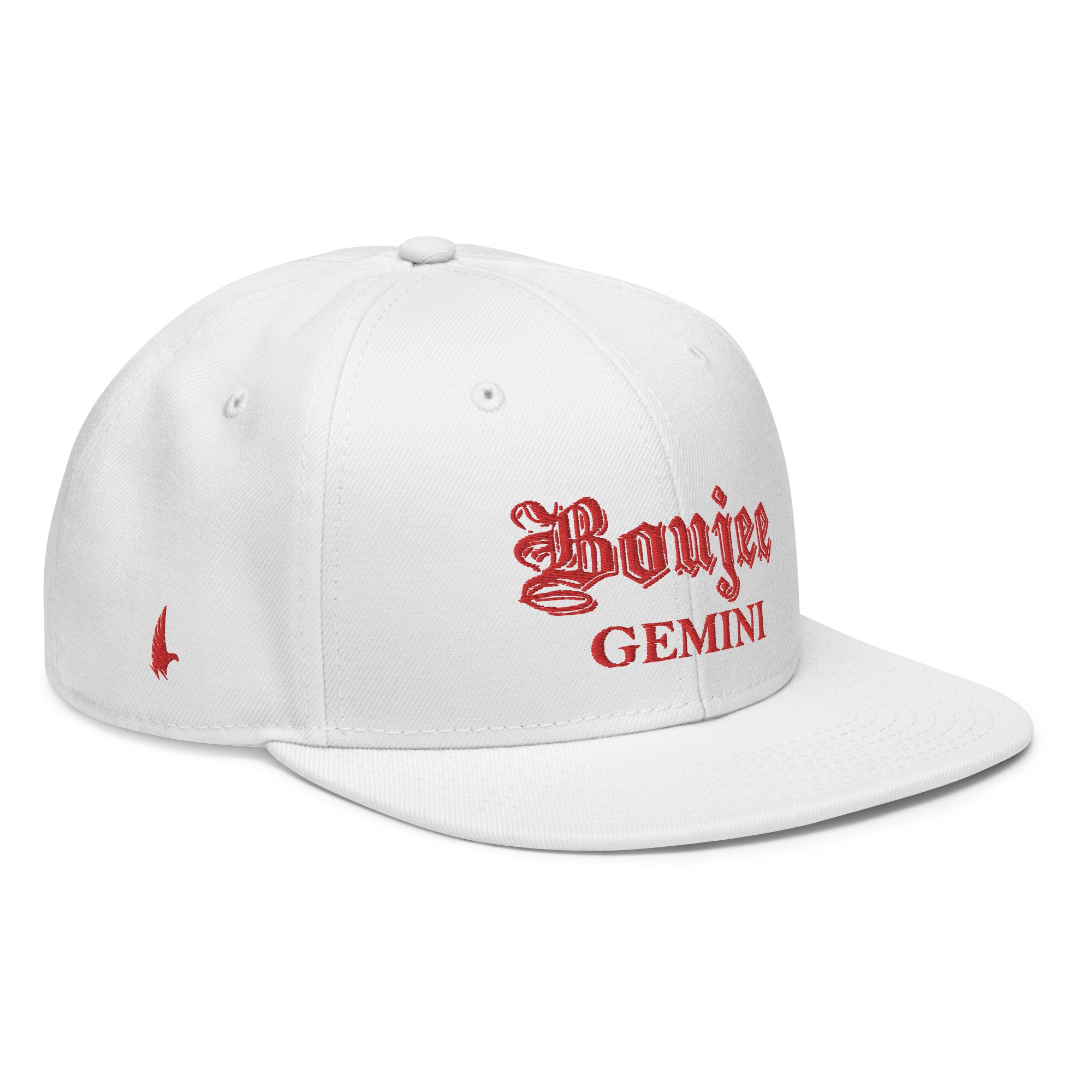 Boujee Gemini Snapback Hat - White/Red - Loyalty Vibes