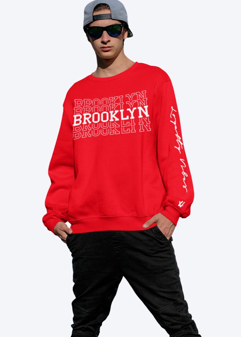 Brooklyn Central Sweatshirt Red - Loyalty Vibes
