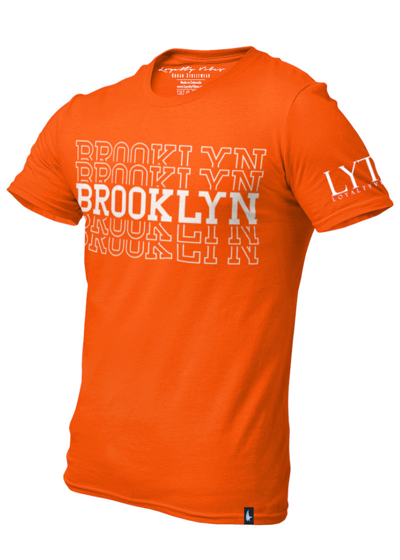 Brooklyn Central Graphic Tee Orange White - Loyalty Vibes