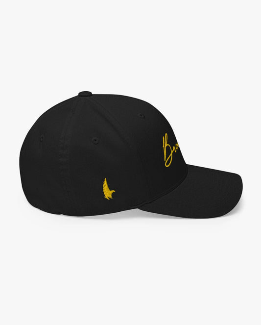Brooklyn Signature Series Fitted Hat Black/Yellow - Right - Loyalty Vibes