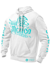 Cabrones Hoodie White/Teal Men's - Loyalty Vibes