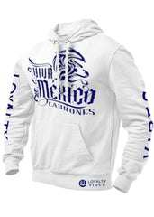 Cabrones Hoodie White/Navy Blue Men's - Loyalty Vibes