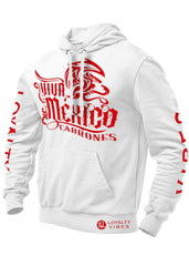 Cabrones Hoodie White/Red Men's - Loyalty Vibes