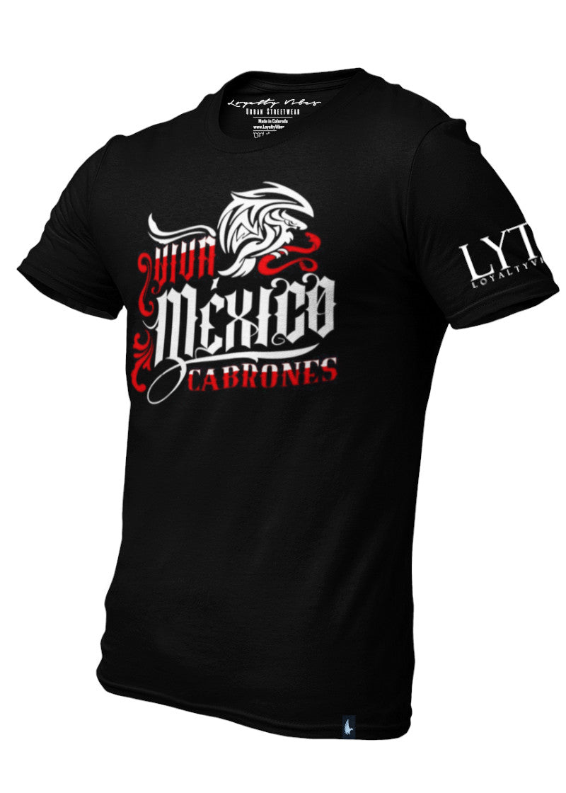 Cabrones Graphic Tee Black White Red - Loyalty Vibes