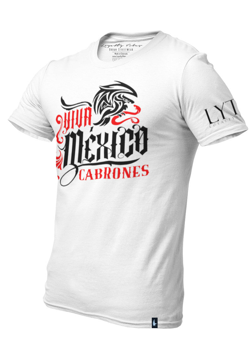 Cabrones T-Shirt White / Red / Black Men's - Loyalty Vibes