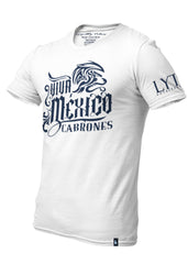 Cabrones T-Shirt White / Navy Blue Men's - Loyalty Vibes