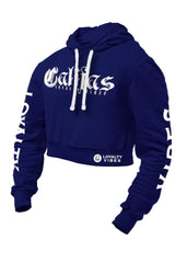 Loyalty Vibes Califas Cropped Hoodie Navy Blue - Loyalty Vibes