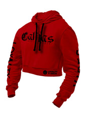 Loyalty Vibes Califas Cropped Hoodie Red Black - Loyalty Vibes