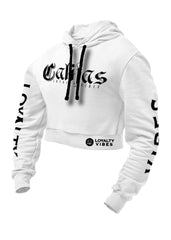Loyalty Vibes Califas Cropped Hoodie White - Loyalty Vibes