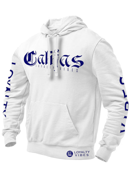 Califas Hoodie White Navy Blue - Loyalty Vibes