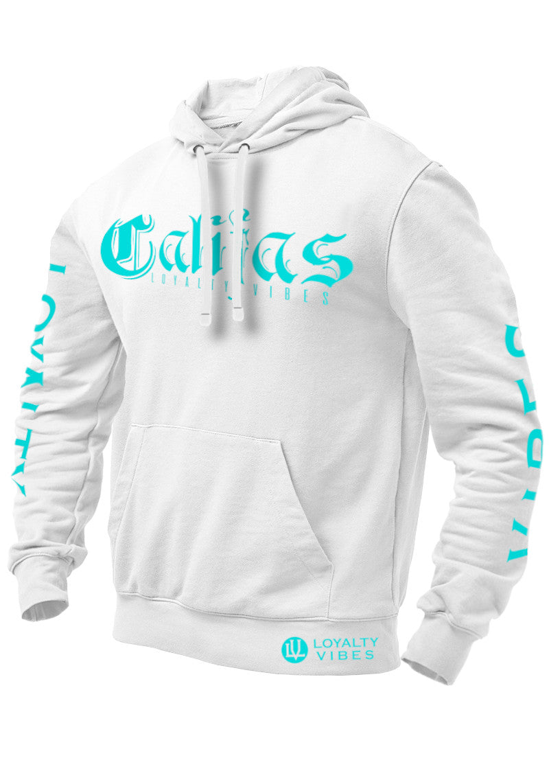 Califas Hoodie White Teal - Loyalty Vibes
