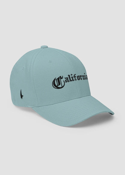 California OG Fitted Hat Baby Blue/Black - Loyalty Vibes