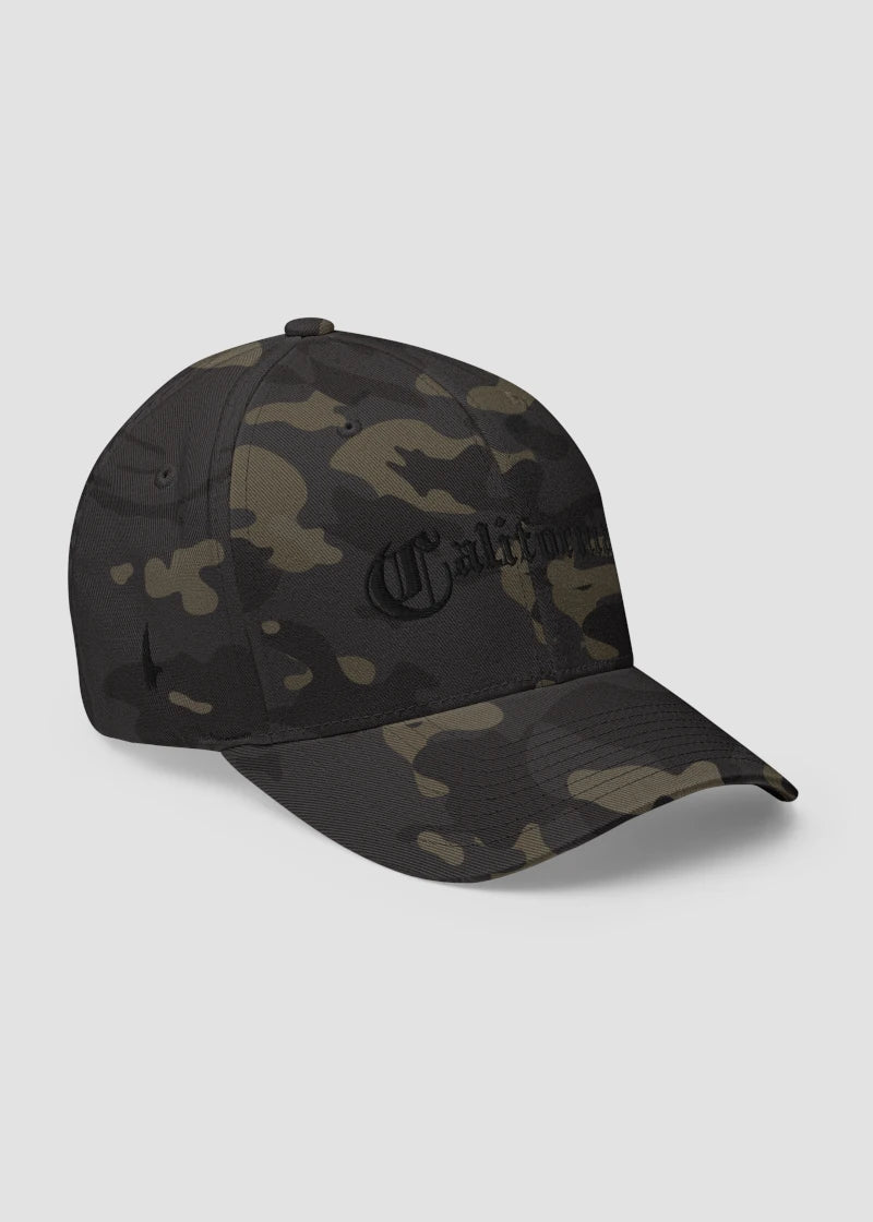 California OG Fitted Hat Black Camo/Black - Loyalty Vibes