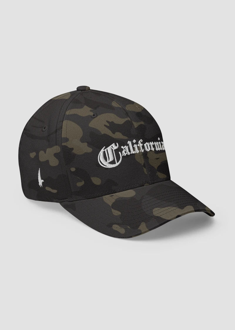California OG Fitted Hat Black Camo - Loyalty Vibes