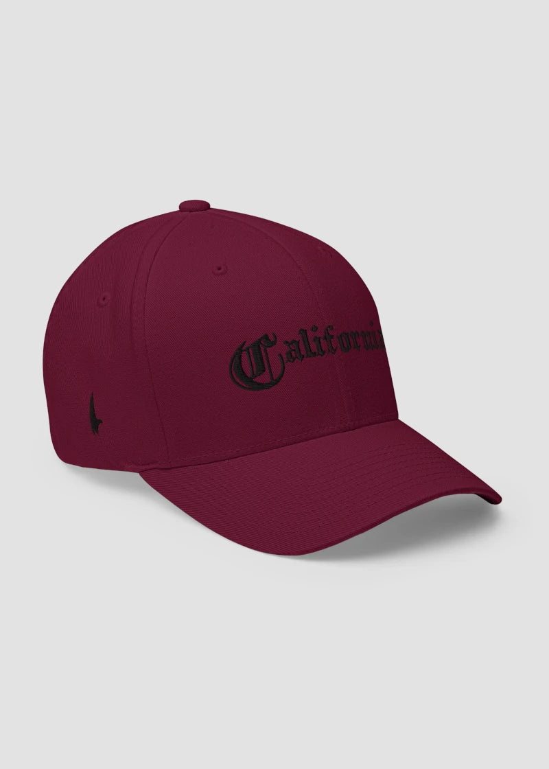 California OG Fitted Hat Maroon/Black - Loyalty Vibes