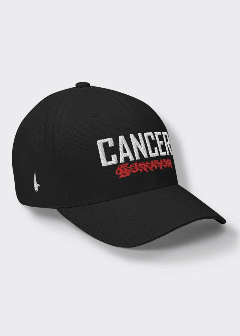 Cancer Survivor Tattoo Fitted Hat Black - Loyalty Vibes