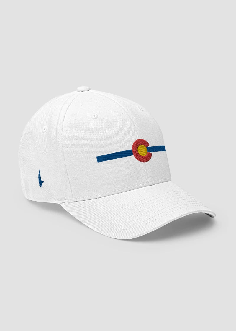 Classic Colorado Fitted Hat White Blue - Loyalty Vibes